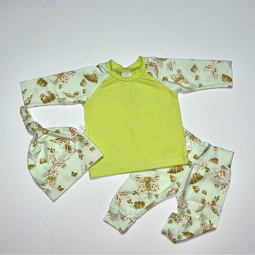 Handmade Newborn Baby Outfit Organic Butterfly Baby Shower Gift